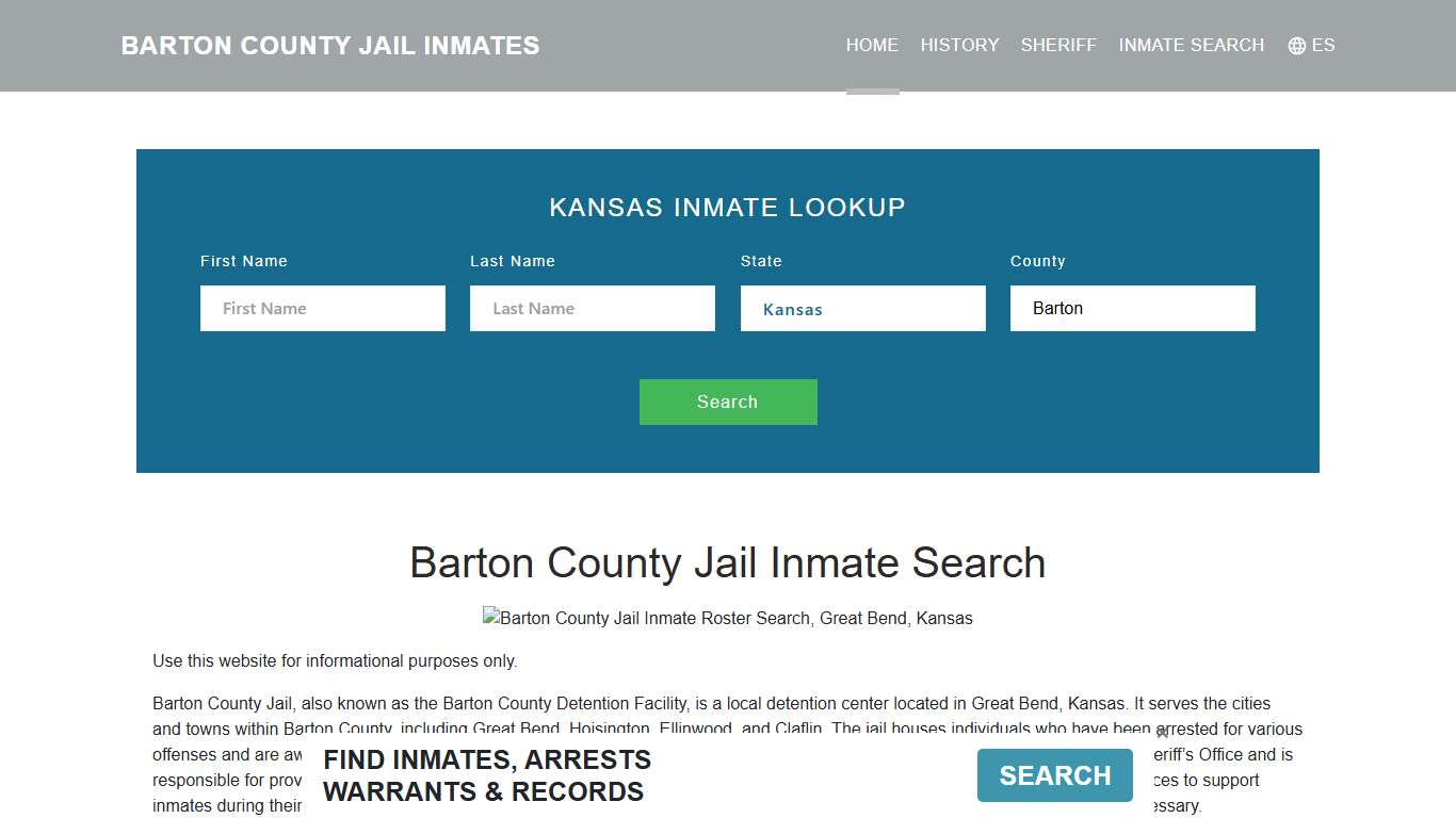 Barton County Jail Inmate Roster Lookup, Great Bend, KS